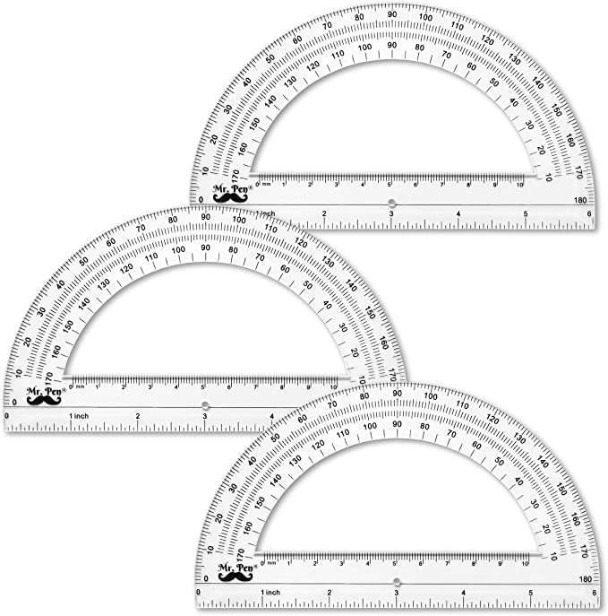 Mr. Pen Protractor, 6 Inches Protractor, Pack of 3