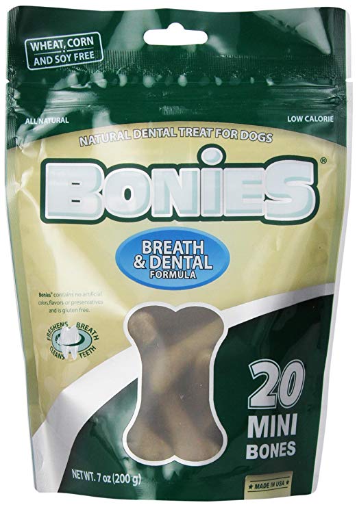 Pet Health Solutions BONIES Natural Dental Bones Multi-Pack MINI (20 Bones/7 oz)