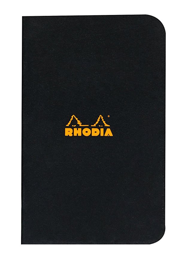 Rhodia Staplebound Notebooks graph, black cover 3 in. x 4 3/4 in. 24 sheets