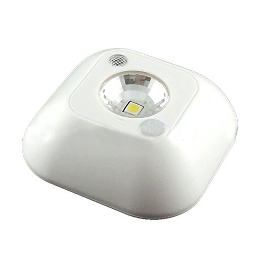 iMagitek Stick-on Anywhere Portable Motion Sensing Closet Cabinet LED Night Light (Battery Operated) - White Light