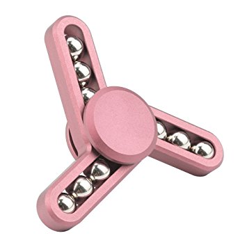 Newest Fidget Spinner Toy, UPMSX Ultra Durable Aluminum Alloy Tri-Spinner, Best Stress Reducer EDC Focus Toy for Kids & Adults (Pink)