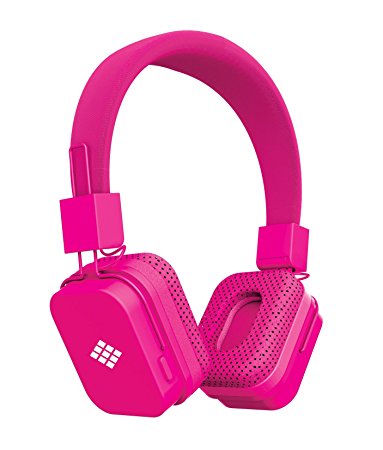 Polaroid Universal Bluetooth Wireless HD Headphones With Mic, Volume Control, 3.5mm Jack, Compatible with All Devices (Pink)