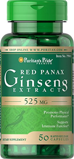 Puritan's Pride Red Panax Ginseng Extract 525 mg-50 Capsules