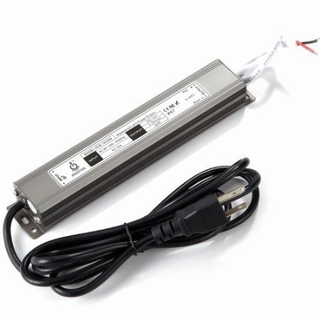 Intocircuit 30W Waterproof Superior Quality Aluminum Alloy LED Power Supply Driver LED Transformer 120 to 12 Volt DC Output 6ft Cable