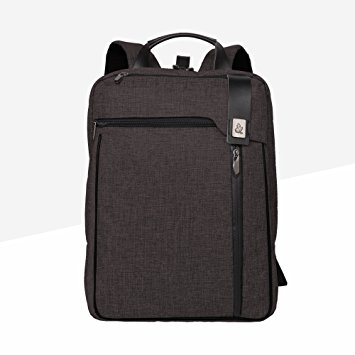 Cai 15.6'' Business Laptop Backpack Multifunctional Satchel bag Double Compartments Rucksack Shool Hiking Travel Bag Commuting Bag Casual Backpack Unisex Ash Black 5179