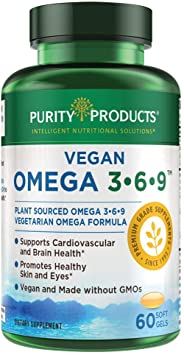 Omega 3-6-9 Vegan and Vegetarian Omega Formula - “5 in 1” Essential Fatty Acid Complex - Scientifically Formulated Plant-Based Omega 3 6 9 Essential Fatty Acids (EFA) - from Purity Products (60)