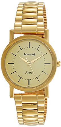 Sonata Analog Champagne Dial Men's Watch-77049YM01C