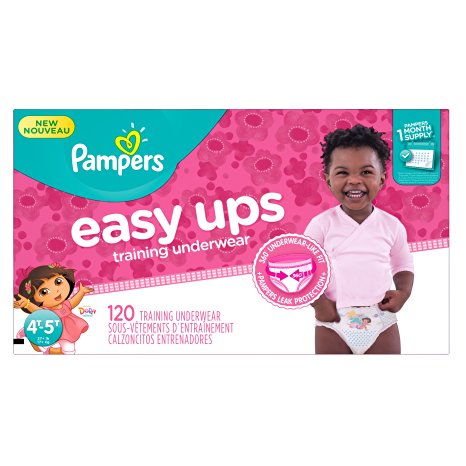 Pampers Girls Easy Ups Training Underwear, 4T-5T (Size 6), 120 Count - Packaging May Vary