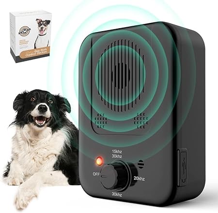 bubbacare Anti Barking Device, Auto Dog Barking Control Devices with 3 Adjustable Level, Sonic Dog Barking Deterrent Smart Detect Dog Barking up to 16-33 Ft Range Safe for Dogs Humans