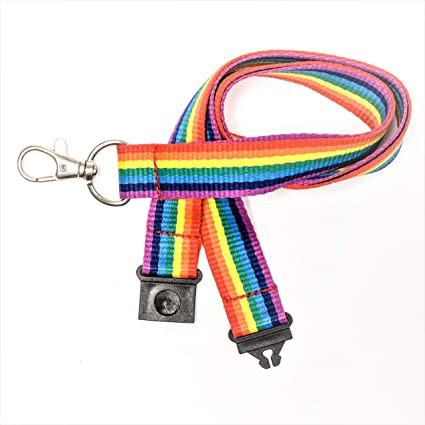 Rainbow Pride Lanyard with Safety Break & zinc Metal Clip