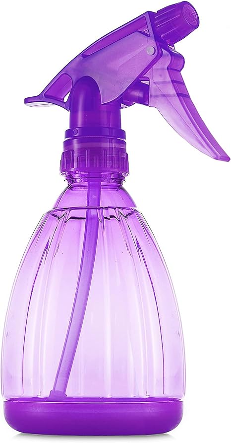 DilaBee Spray Bottle (12 Oz) Water Spray Bottle for Hair, Plants, Cleaning Solutions, Cooking, BBQ, Squirt Bottle for Cats - Empty Spray Bottles - BPA-Free - Multicolor (1 Pack - Purple)