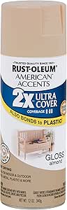 Rust-Oleum 284990 American Accents Ultra Cover 2X Gloss, 12 Fl Oz (Pack of 1), Almond