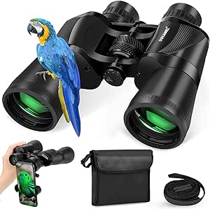 Binoculars for Adults,20 x 50 High Power Binoculars for Bird Watching,Waterproof Binoculars Professional with Porro BAK4 Prism Len Multilayer-Coated Lenses for Hunting Concert,Theater