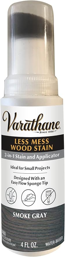 Varathane Less Mess Wood Stain and Applicator, 4 oz, Smoke Gray