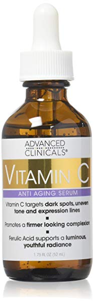 Advanced Clinicals Advanced Clinicals Vitamin C Anti-Aging Serum For Dark Spots, Uneven Skin Tone, Crows Feet And Expression Lines. 1.75 Fl Oz.