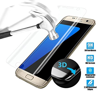 Premium Samsung Galaxy S7 Edge Screen Protector 5.5 inch S7 Plus Invisible Shield Guard , YaSaShe Anti-burst Tempered Glass Transparent Screen Protector 5.5'' (S7 Edge Clear)