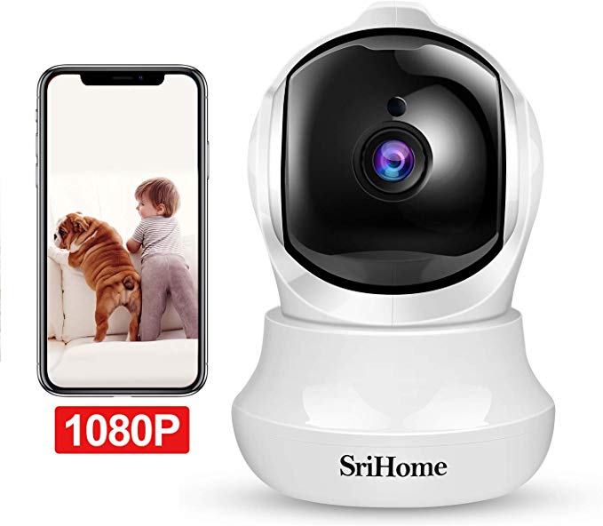 IP Camera, Srihome 1080P Wireless Home Security Camera, WiFi Camera, Baby Monitor, Pet Cameras with iOS Android App 2-Way Audio Night Vision Motion Tracking