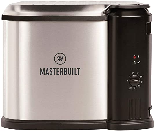 Masterbuilt MB20010118 Electric 3 in 1 Deep Fryer Boiler Steamer Cooker with Basket, Adjustable Temperature, and Built In Drain Valve for Kitchen Fry Cooking, Silver