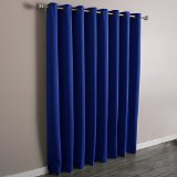 Best Home Fashion Premium Royal Blue Wide Width Grommet Top Thermal Blackout Curtain 100W x 84L - 1 Panel