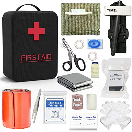 SHBC Emergency Survival Trauma Kit with Tourniquet 36" Splint, CAT tourniquet, Israeli Bandage for First Aid Response, Gun Shots, Blow Out, Severe Bleeding Control and More Emergency medical supplies.