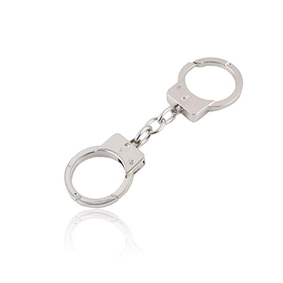 Ebest - Stainless Steel Mini Handcuff Keychain, Silver