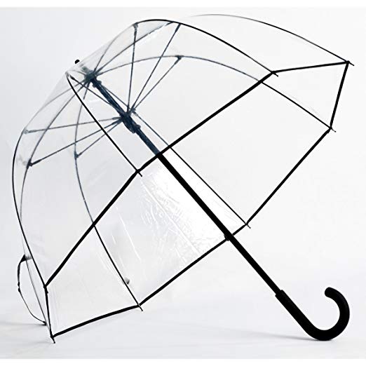 Elite Rain Umbrella Premium Fiberglass Bubble Umbrella - Black