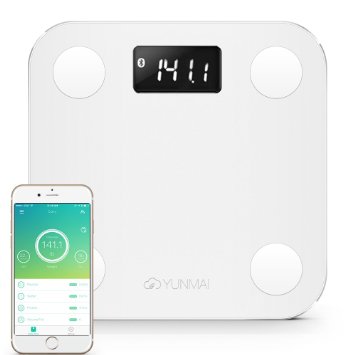Yunmai Mini Bluetooth 4.0 Smart Scale & Body Fat Monitor - 10 Precision Body Composition Measurements - Body Fat, BMI & More - 16 Users recognized - Smartphone App for Healthy Weight Loss Tracking