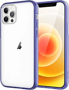 JETech Case for iPhone 12/12 Pro 6.1-Inch, Non-Yellowing Shockproof Phone Bumper Cover, Anti-Scratch Clear Back (Purple)