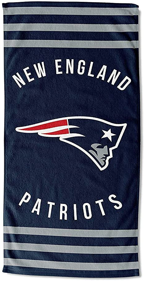 The Northwest Company NFL New England Patriots Striped Beach Towel, Blue, 30 x 60-inches