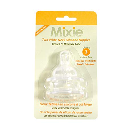 Mixie Baby Bottle Replacement Nipples STAGE 3 (6 mos. and up)