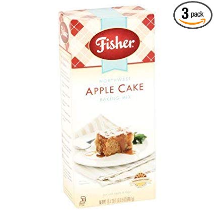 Fisher All Natural Northwest Apple Cake Mix, 18 Ounce Bag, Pack of 3