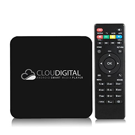 Tabtronics® Cloudigital 4K Android TV Box Android 6 KODI 16.1 Ultra HD Smart TV Player Quad Core Amlogic S905X Built-in WI-FI Auto Update