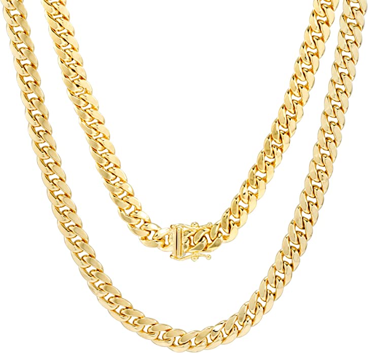 Nuragold 14k Yellow Gold 6.5mm Miami Cuban Link Chain Pendant Necklace, Mens Jewelry Box Clasp 20" 22" 24" 26" 28" 30" - Real Gold Jewelry