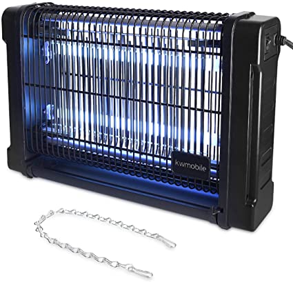 kwmobile Lámpara LED exterminadora de insectos - Luz mata moscas avispas mosquitos polillas y plaga con depósito - Exterminador de insectos - Negro