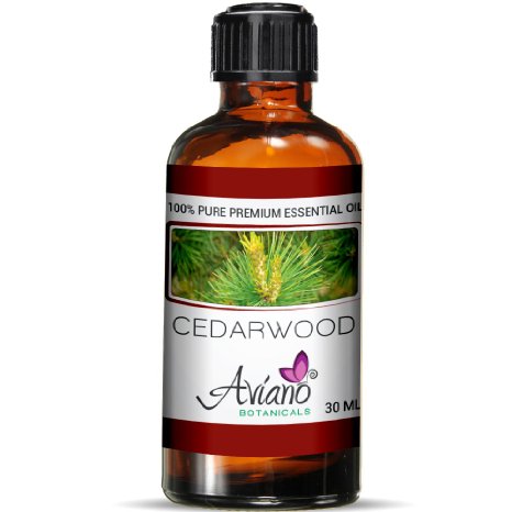 Cedarwood Essential Oil - 100% Pure Blue Diamond Therapeutic Grade By Avíanō Botanicals (30 ml)