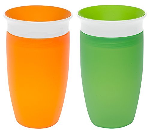 Munchkin Miracle 360 Sippy Cup, Orange/Green, 10 Ounce, 2 Count