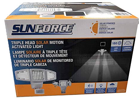 Sunforce Solar 180 LED New Motion Sensor Security Light with Solar Panel