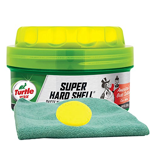 Turtle Wax Super Hard Shell Paste Wax (14 oz.) Bundle with Microfiber Cloth & Foam Pad (3 Items)