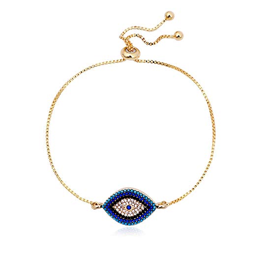 SENFAI Classics Evil Eye Adjustable Bracelet with Yellow Gift Box