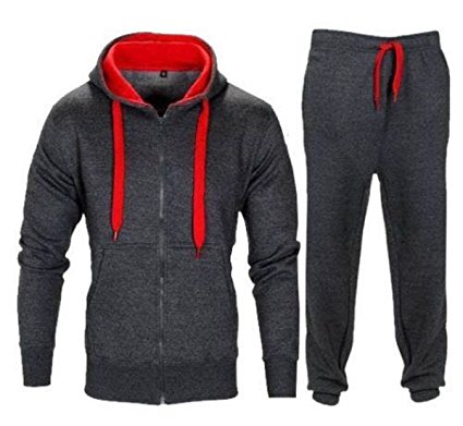 Made By PURL® New Mens Tracksuit Set Fleece Hoodie Top Bottoms Jogging Joggers Gym CONTRAST CORD Full Zip Tracksuits Sweat Sports Jacket Pants
