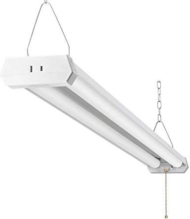 LED Shop Light for garages,4FT 5000LM,42W 6000K Daylight White,LED Ceiling Light, LED Wrapround Light, with Pull Chain (ON/Off),Linear Worklight Fixture with Plug, cETLus Listed 1PACK 60K