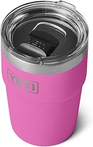 YETI Rambler 16 oz Stackable Tumbler, Vacuum Insulated, Stainless Steel with MagSlider Lid, Wildflower Fuchsia