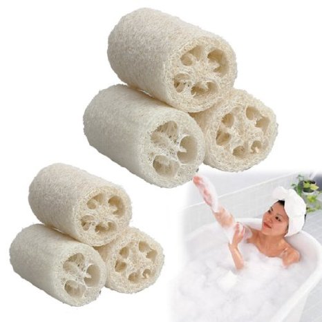 Vktech 3 Pcs Natural Loofah Luffa Loofa Bath Body Shower Sponge Scrubber Large Size