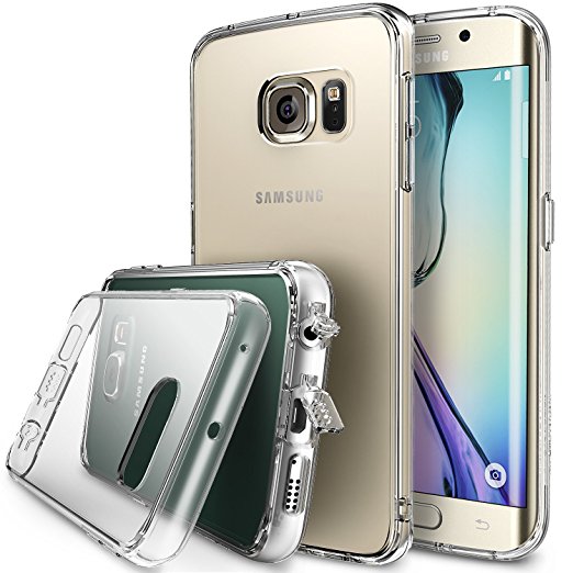 Galaxy S6 Edge Case - Ringke FUSION ***All New Dust Free Cap & Drop Protection*** [CRYSTAL VIEW] Premium Crystal Clear Back Shock Absorption Bumper Hard Case with Free Back Film for Samsung Galaxy S6 Edge - Eco/DIY Package