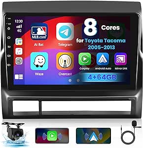 Hikity 2024 Upgrade Stereo for Toyota Tacoma 2005-2013 with 4G 64G, Android 13 Car Radio 9 Inch Touchscreen with Wireless CarPlay | Android Auto | DSP | Voice Control | Backup Camera