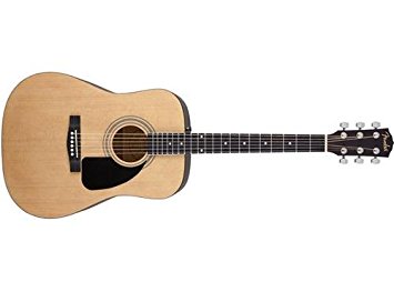 Fender FA-100 Beginner Acoustic Guitar with Gig Bag, Dreadnought Body Style, Natural Finish