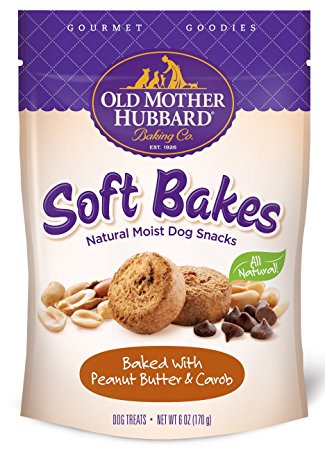 Old Mother Hubbard Gourmet Goodies Soft Bakes Natural Dog Treats, Peanut Butter & Carob, 6-Ounce Bag