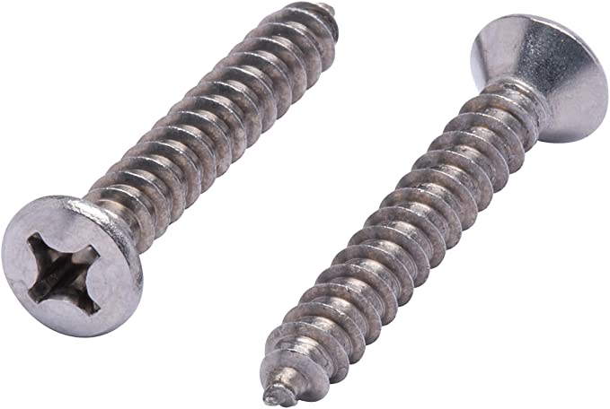 #14 X 1-3/4" Stainless Oval Head Phillips Wood Screw (25pc) 18-8 (304) Stainless Steel Screws by Bolt Dropper