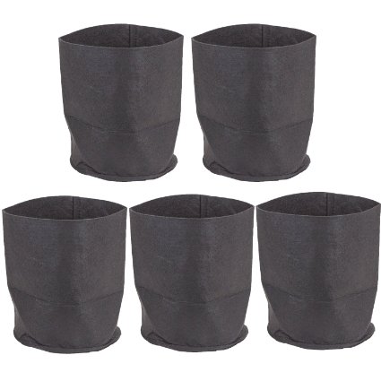 247Garden 1-Gallons Aeration Fabric Pots, 5-Packs of Breathable Aerated Planter Grow Bags (Black)