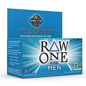 Garden of Life Vegetarian Multivitamin Supplement for Men - Vitamin Code Raw One Whole Food Vitamin with Probiotics, 30 Capsules